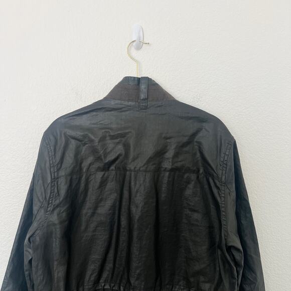 [WRK] Work.Rest.Karma Dark Brown Coated Linen Cargo Bush Coat Jacket Sz Medium M - Picture 4 of 12